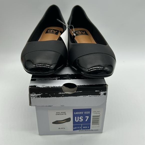 DV by Dolce Vita Malanie Black Vegan Leather Cap-Toe Flats Women’s Size 7 NWT - Picture 11 of 11